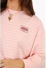 21Jewelz Strepen sweater amour paris - lichtroze