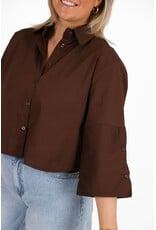 21Jewelz Effen blousje met uitlopende mouwen - bruin