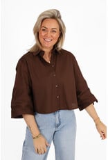 21Jewelz Effen blousje met uitlopende mouwen - bruin
