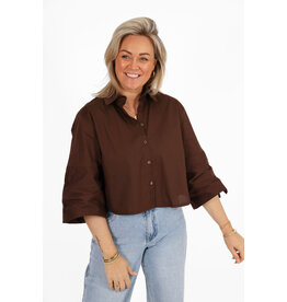21Jewelz Effen blousje met uitlopende mouwen - bruin