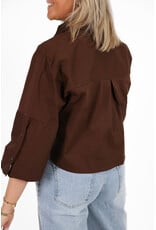 21Jewelz Effen blousje met uitlopende mouwen - bruin