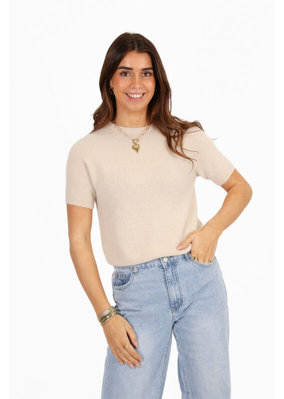 21Jewelz Effen basic truitje met korte mouw - ecru