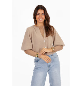 21Jewelz Wollig vestje met schoudervulling - beige