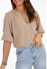 21Jewelz Wollig vestje met schoudervulling - beige