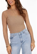 21Jewelz Kanten top - donker beige