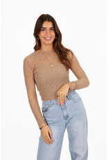 21Jewelz Kanten top - donker beige