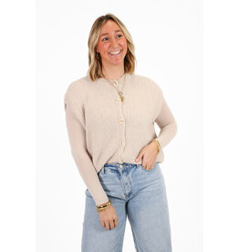 21Jewelz Wollig gilet met knoopjes - beige