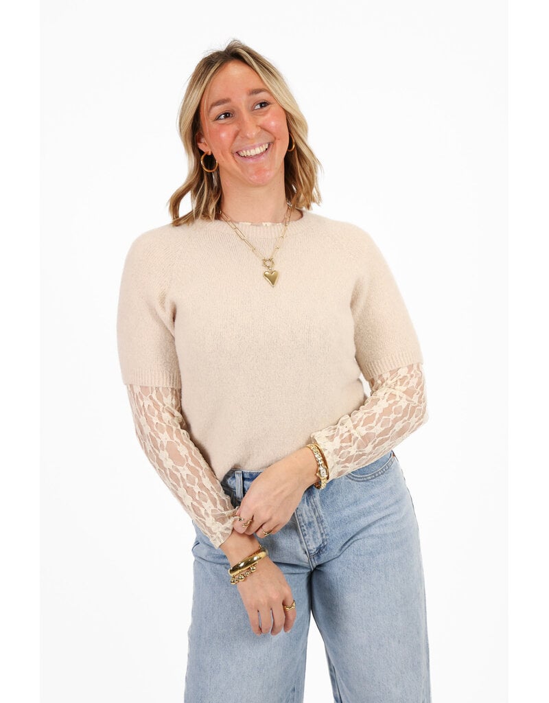 21Jewelz Effen basic truitje met korte mouw - ecru