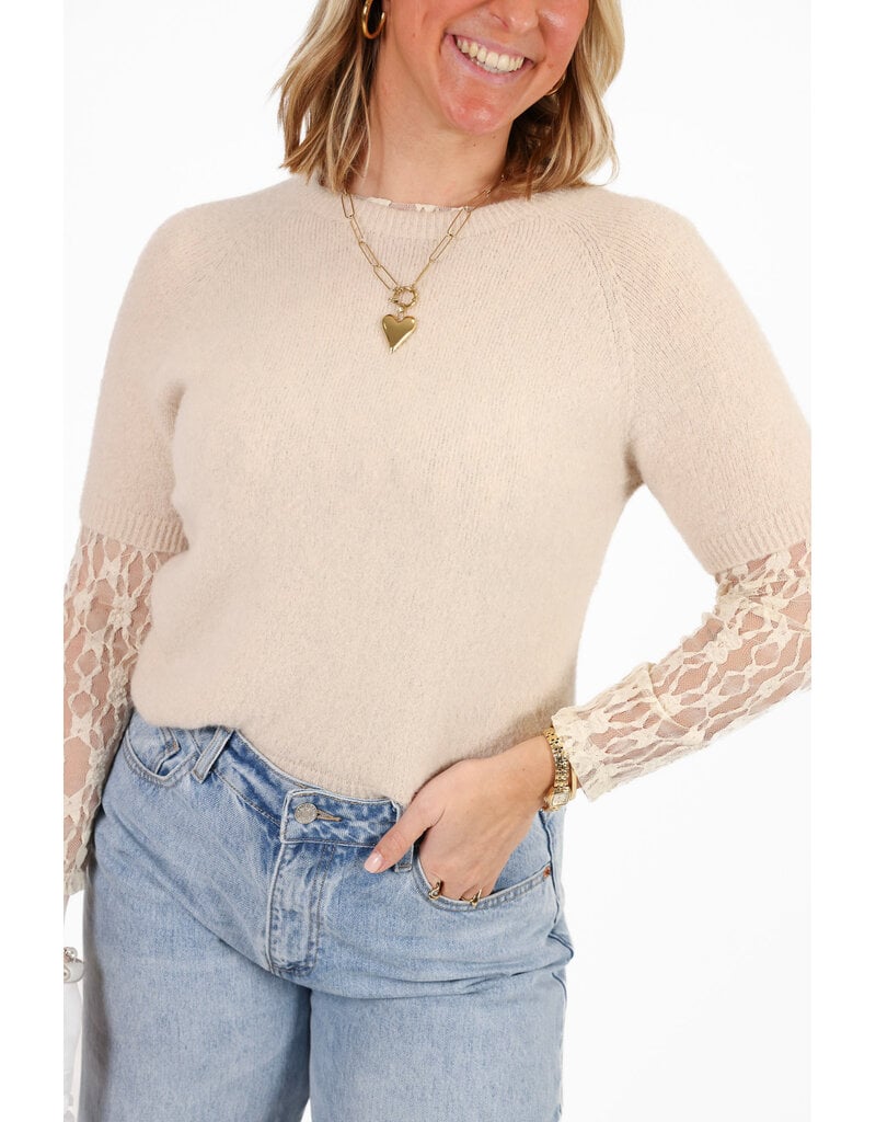 21Jewelz Effen basic truitje met korte mouw - ecru