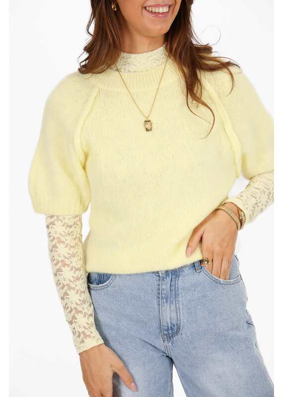 21Jewelz Truitje met opvallende naad - lichtgeel