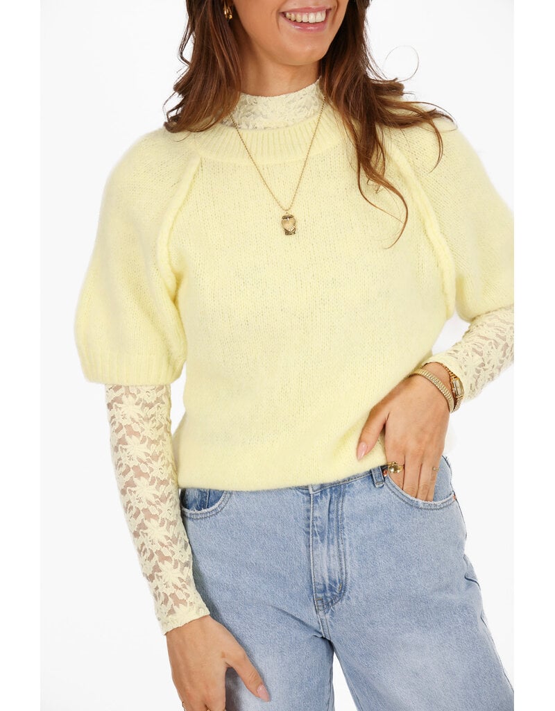 21Jewelz Truitje met opvallende naad - lichtgeel