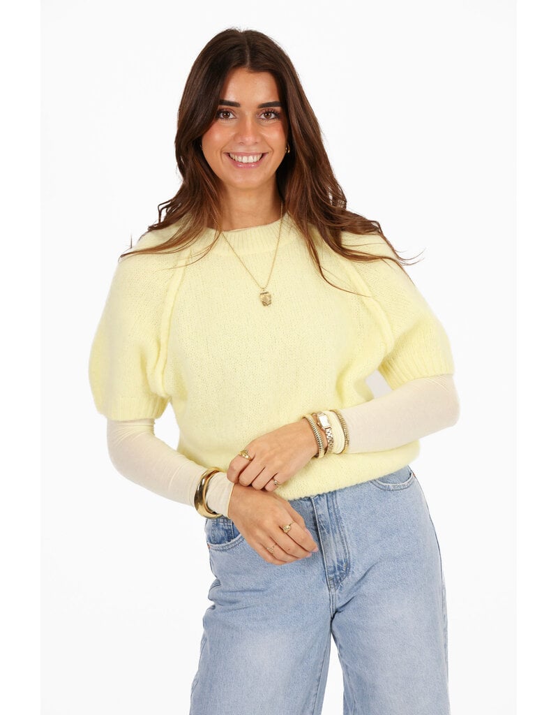 21Jewelz Truitje met opvallende naad - lichtgeel