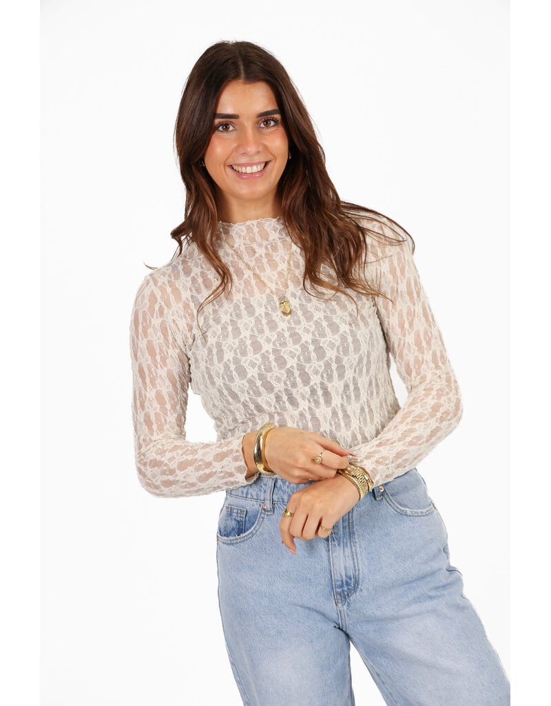 21Jewelz Basic kanten top - ecru