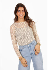 21Jewelz Kanten top met bloemen patroon  - ecru