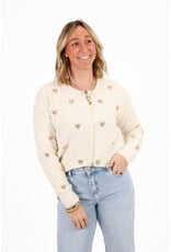 21Jewelz Vest met gouden hartjes - ecru