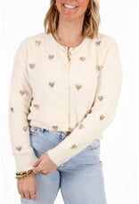 21Jewelz Vest met gouden hartjes - ecru