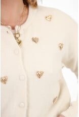 21Jewelz Vest met gouden hartjes - ecru
