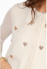 21Jewelz Gilet met gouden hartjes - ecru