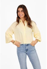Effen blousje met uitlopende mouwen - lichtgeel