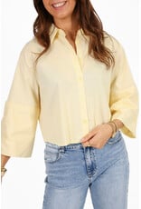 Effen blousje met uitlopende mouwen - lichtgeel