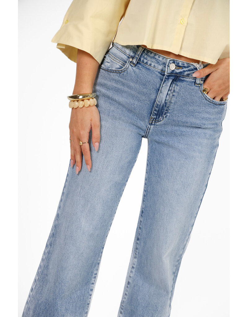 21Jewelz Gerafelde wide leg jeans extra tall - blauw