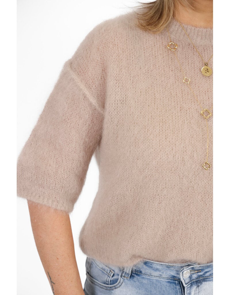 21Jewelz Losvallend wollig truitje met korte mouw - beige