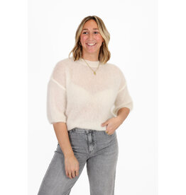 21Jewelz Losvallend wollig truitje met korte mouw - ecru