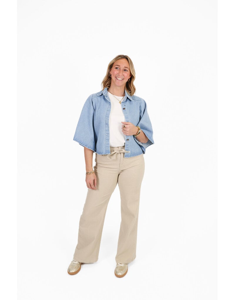 21Jewelz Stretch jeans met strikdetail - beige