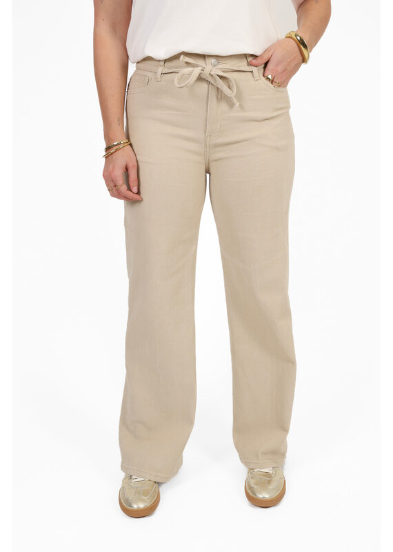 21Jewelz Stretch jeans met strikdetail - beige