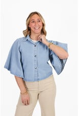 21Jewelz Denim blouse met uitlopende mouwen