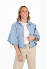 21Jewelz Denim blouse met uitlopende mouwen