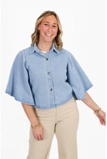 21Jewelz Denim blouse met uitlopende mouwen