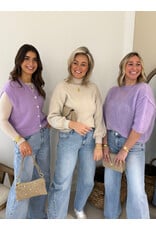 21Jewelz Losvallend wollig truitje met korte mouw - lila