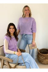 21Jewelz Losvallend wollig truitje met korte mouw - lila
