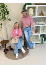 21Jewelz Losvallend wollig truitje met korte mouw - oudroze