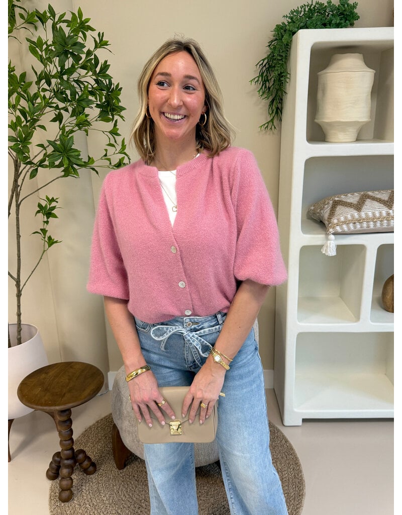 21Jewelz Wollig vestje met schoudervulling - roze