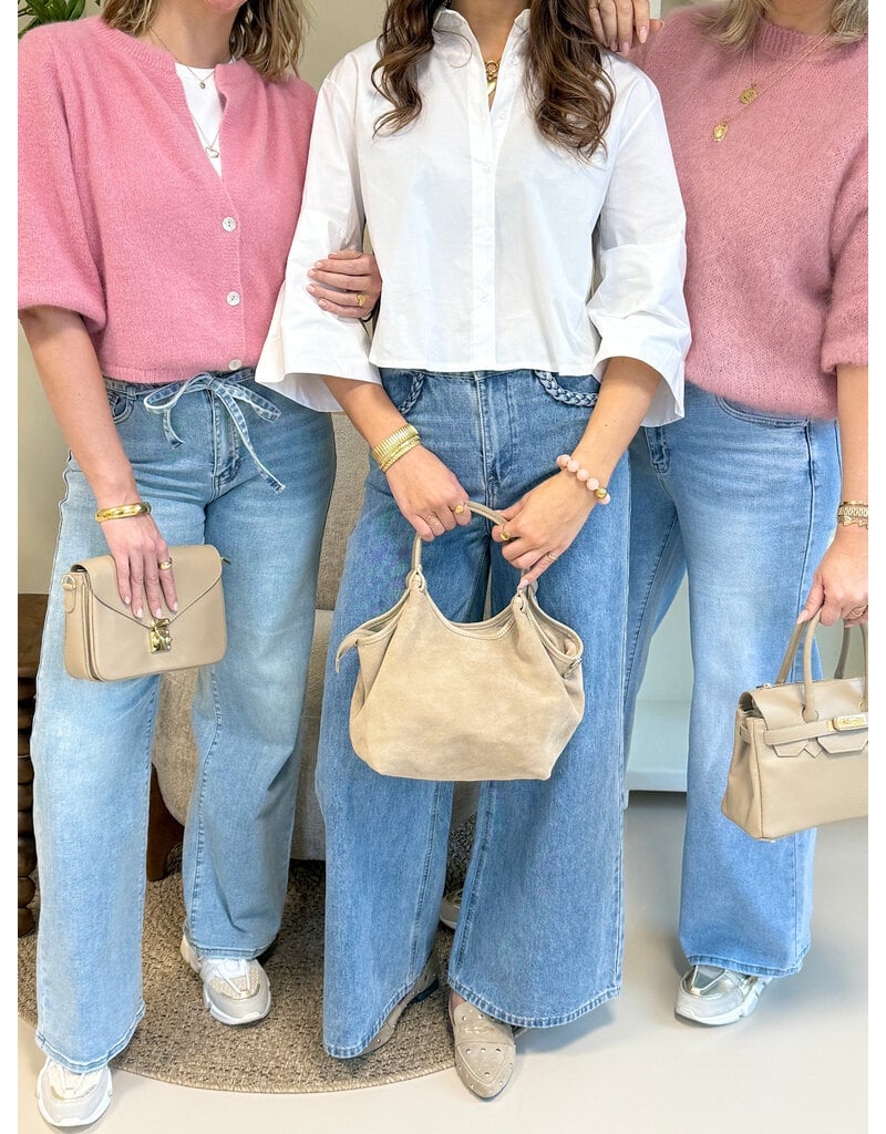 21Jewelz Wollig vestje met schoudervulling - roze