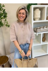 21Jewelz Losvallend wollig truitje met korte mouw - beige