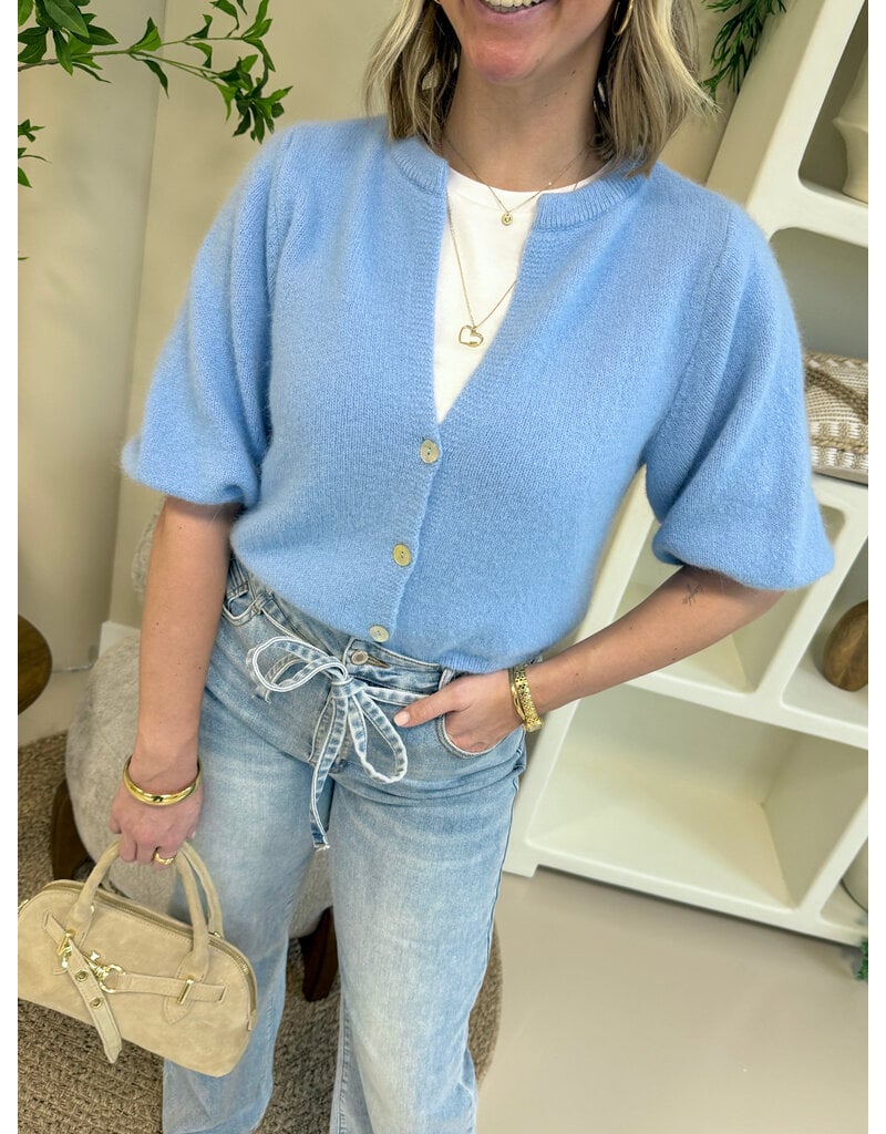 21Jewelz Wollig vestje met schoudervulling - blauw