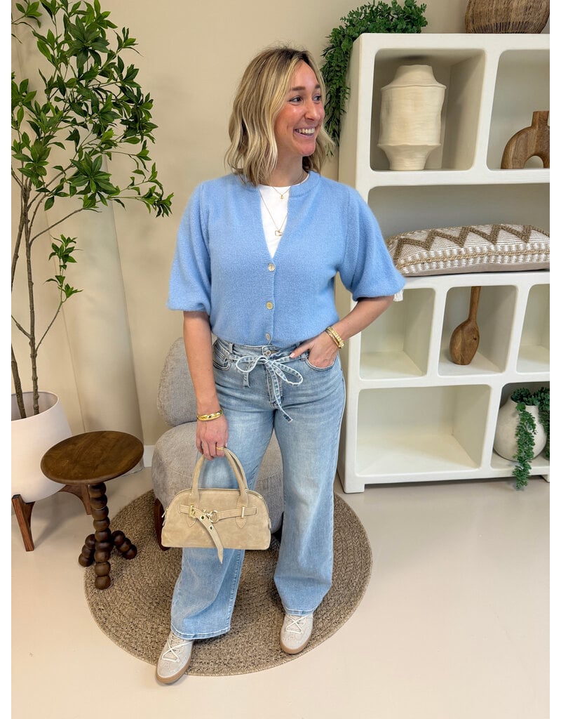 21Jewelz Wollig vestje met schoudervulling - blauw