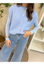 21Jewelz Wollig gilet met knoopjes - blauw