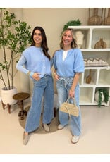 21Jewelz Wollig gilet met knoopjes - blauw