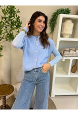 21Jewelz Wollig gilet met knoopjes - blauw