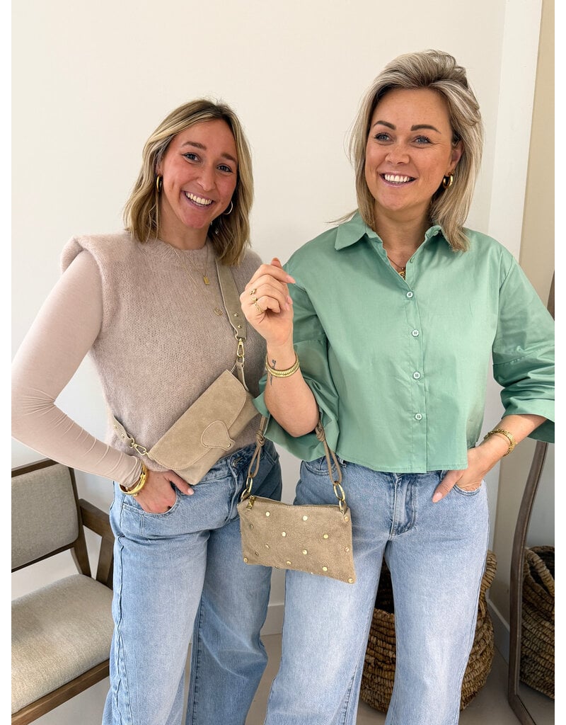 21Jewelz Effen blousje met uitlopende mouwen - groen