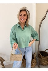 21Jewelz Effen blousje met uitlopende mouwen - groen