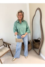 21Jewelz Effen blousje met uitlopende mouwen - groen