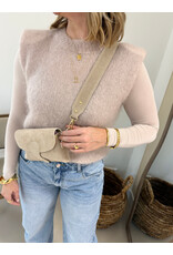 21Jewelz Mohair top met schoudervulling - beige