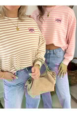 21Jewelz Strepen sweater amour paris - lichtroze