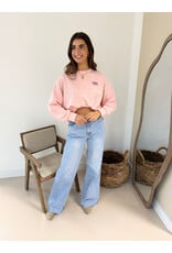 21Jewelz Strepen sweater amour paris - lichtroze