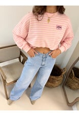 21Jewelz Strepen sweater amour paris - lichtroze